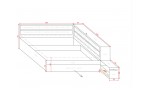 Легло сандвич 2 с тапицирани детайли, ракла и нощно шкафче